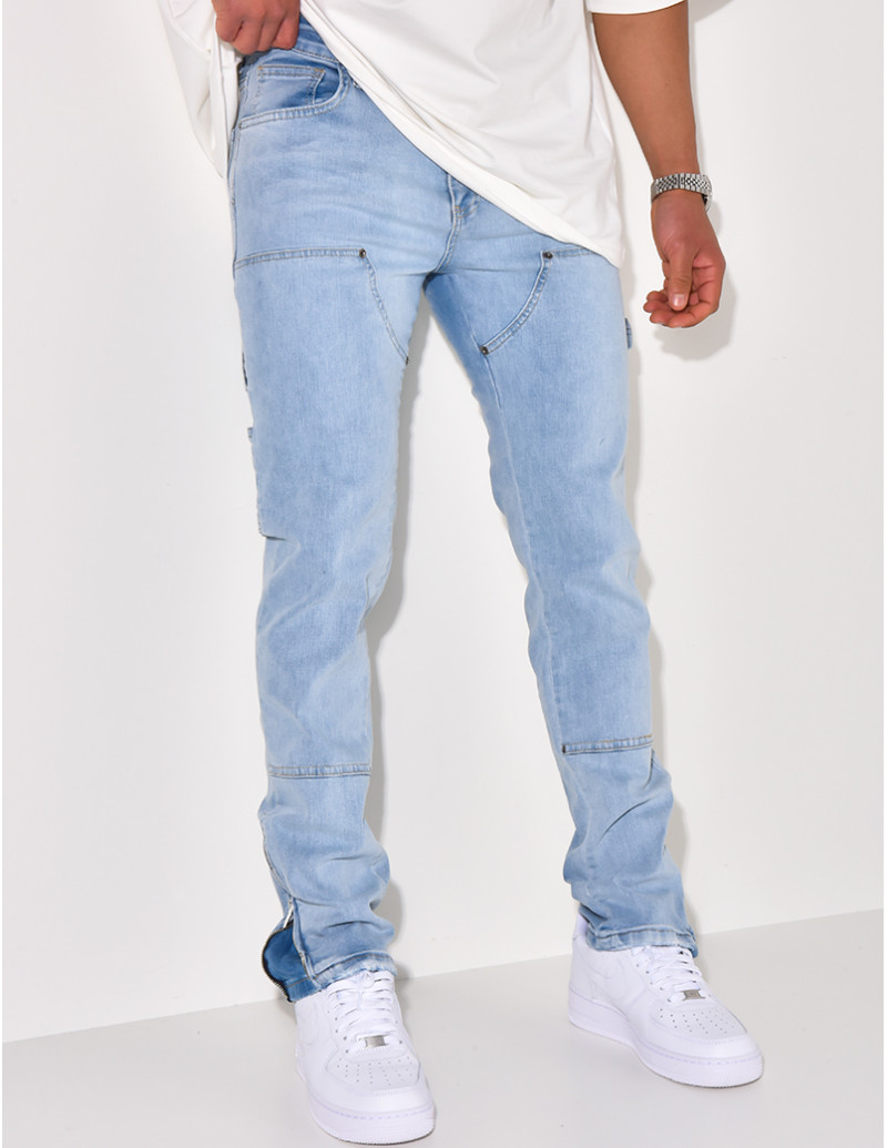 Tone-on-tone denim jeans