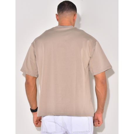 T-shirt à écriture au col "riches"