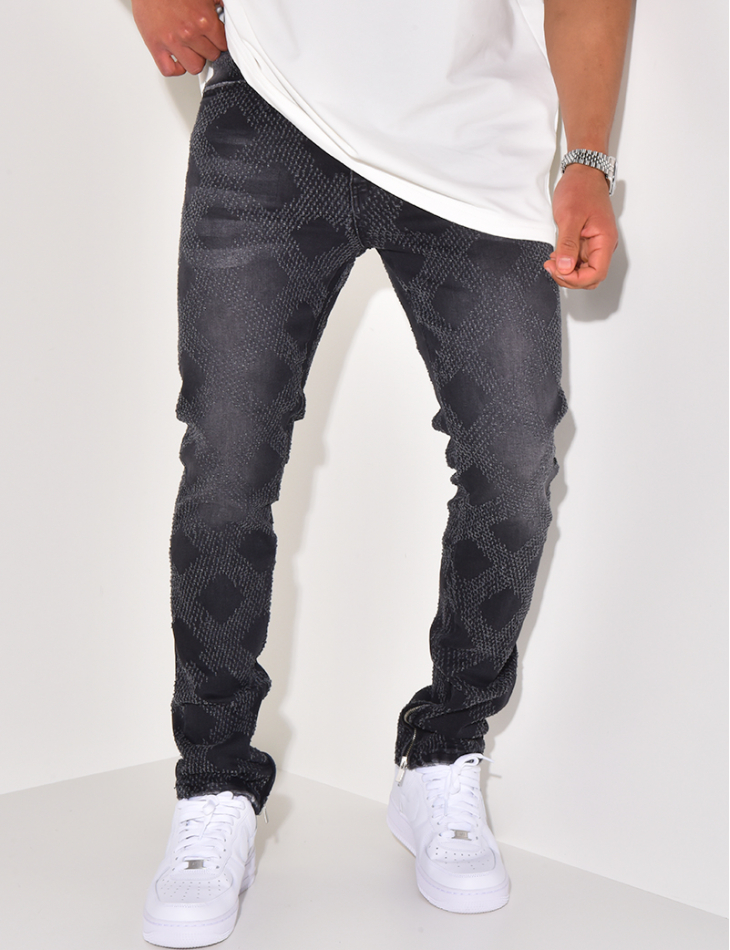 Jeans mit Rautenmuster