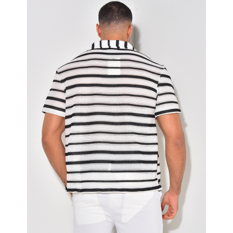 Chemise ajourée à rayures Chemise ajourée à rayures
