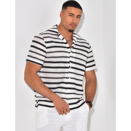 Openwork striped shirt