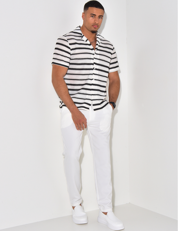 Chemise ajourée à rayures Chemise ajourée à rayures