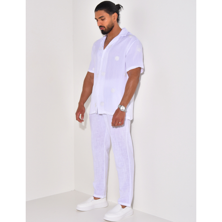 Chemise légère motifs brodés Chemise légère motifs brodés