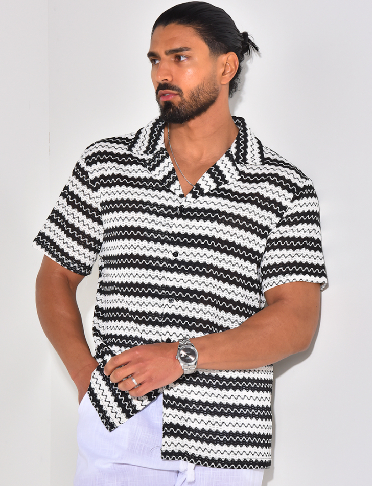 Patterned openwork shirt
