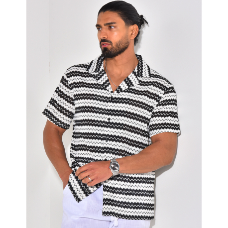 Patterned openwork shirt
