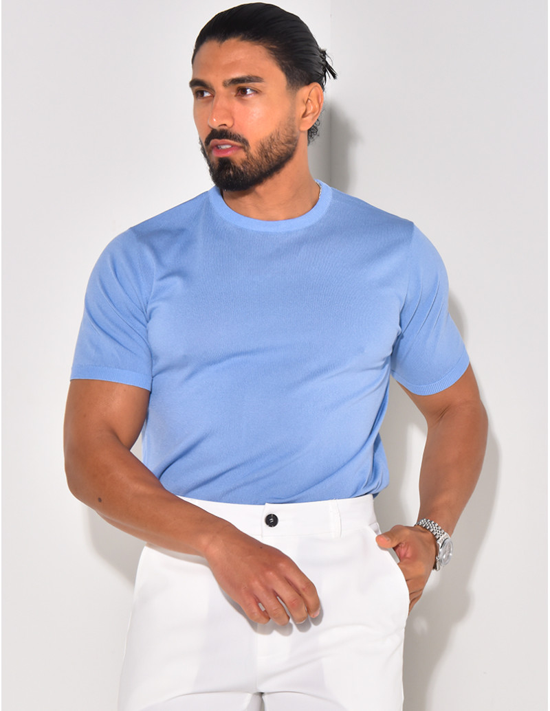  Dünnes geripptes T-Shirt