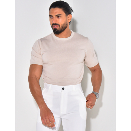   Dünnes geripptes T-Shirt
