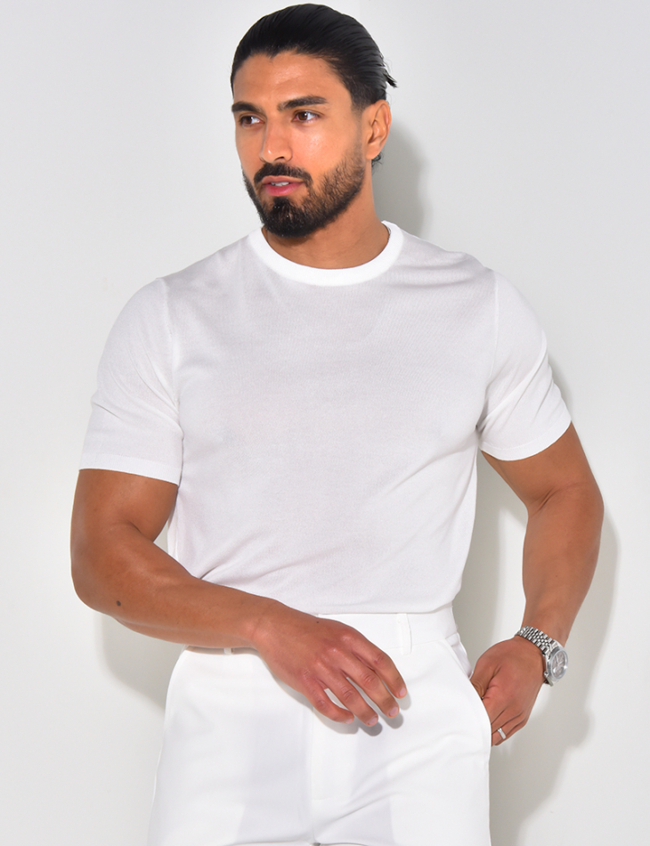 Thin ribbed T-shirt