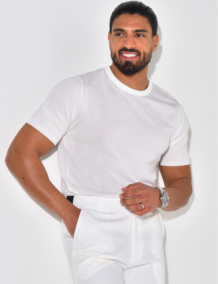 Dünnes geripptes T-Shirt   Dünnes geripptes T-Shirt