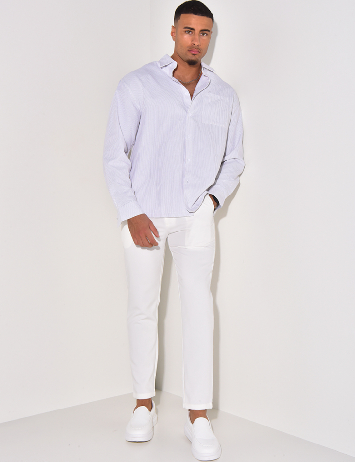 Long-sleeved striped shirt