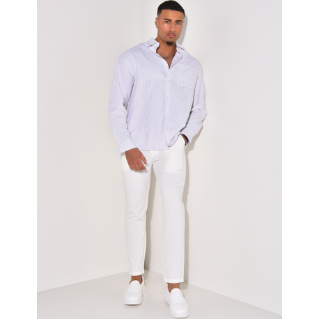 Long-sleeved striped shirt