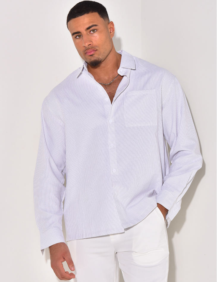 Long-sleeved striped shirt