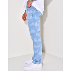 Jeans à motifs nuages Jeans à motifs nuages