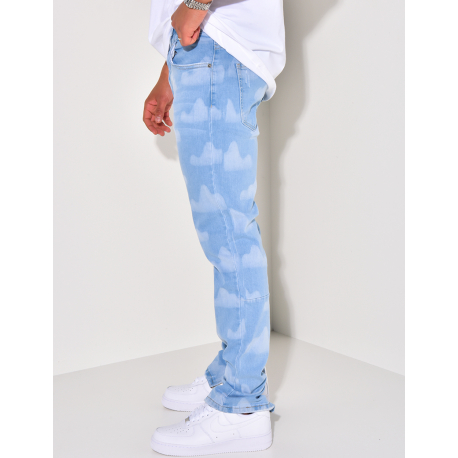 Jeans à motifs nuages Jeans à motifs nuages