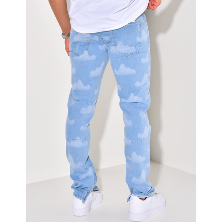 Jeans à motifs nuages Jeans à motifs nuages