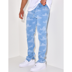 Jeans à motifs nuages Jeans à motifs nuages