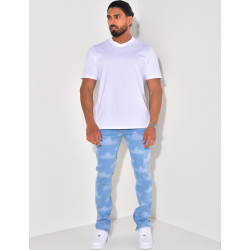 Jeans à motifs nuages Jeans à motifs nuages