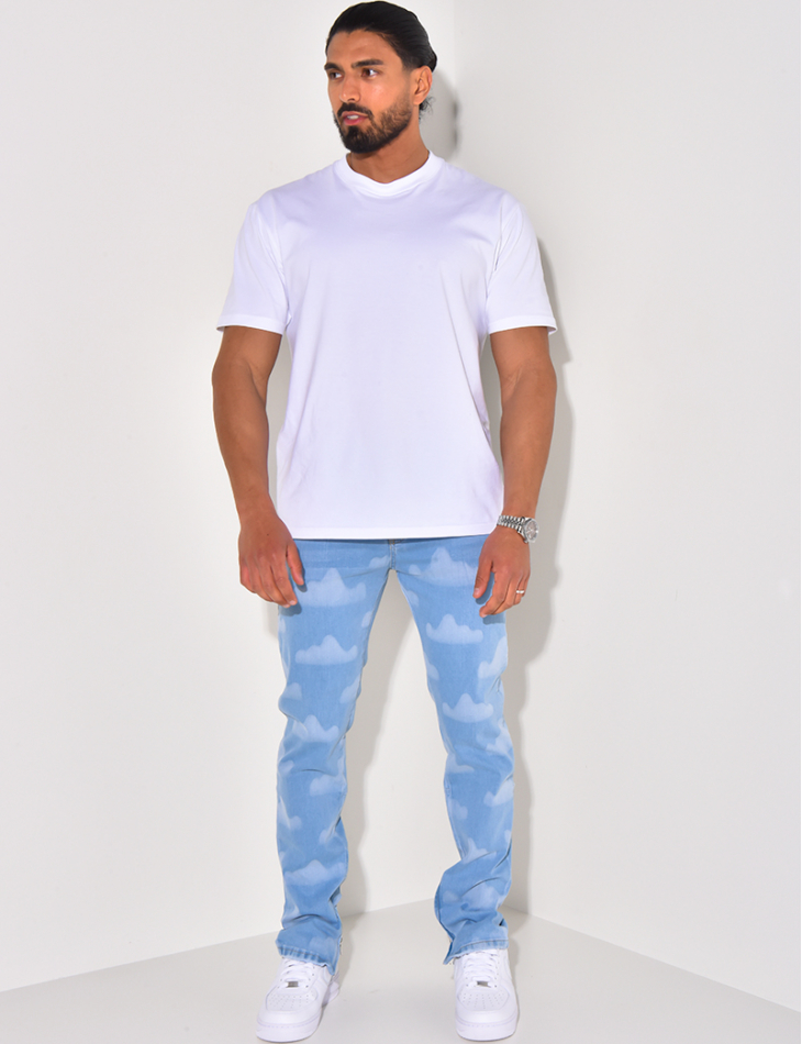 Jeans à motifs nuages Jeans à motifs nuages
