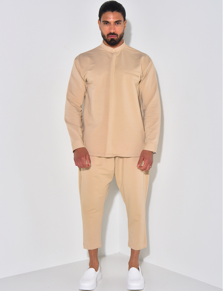 Ensemble pantalon et chemise à col rond Ensemble pantalon et chemise à col rond