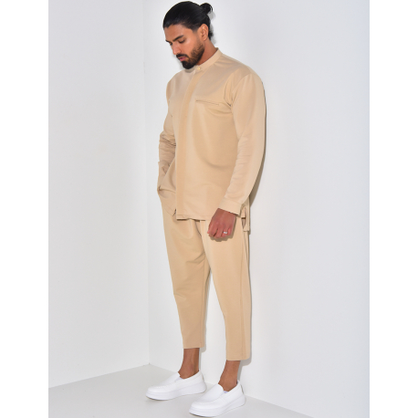 Ensemble pantalon et chemise à col rond Ensemble pantalon et chemise à col rond