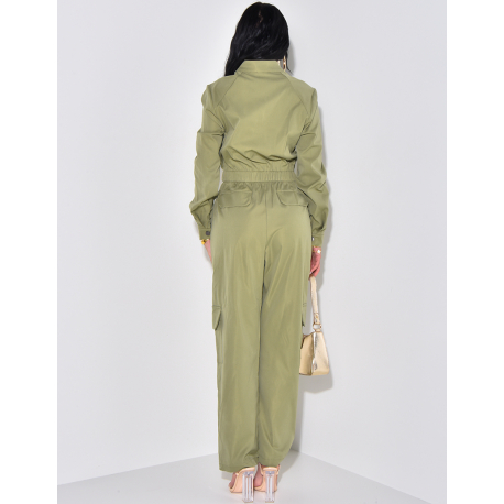 Combinaison ceinturée à poches cargo