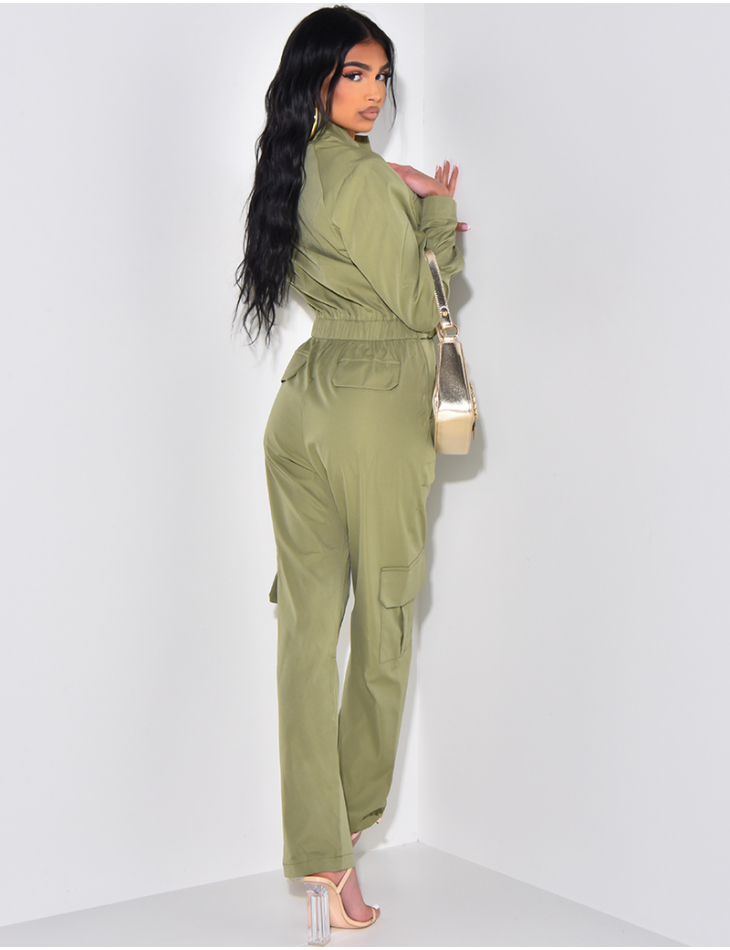 Combinaison ceinturée à poches cargo