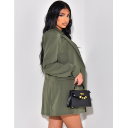 Short skirt and suit jacket set with hidden buttonhole Short skirt and suit jacket set with hidden buttonhole