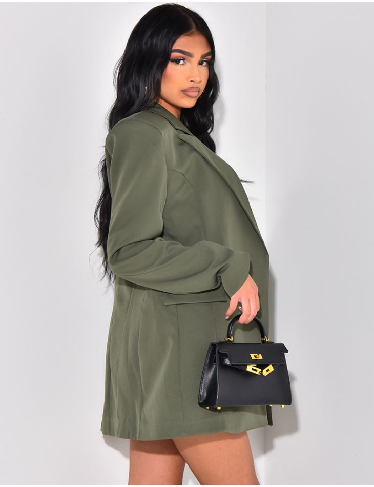 Short skirt and suit jacket set with hidden buttonhole Short skirt and suit jacket set with hidden buttonhole