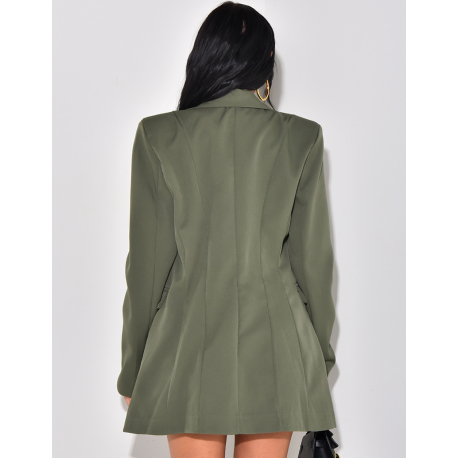 Short skirt and suit jacket set with hidden buttonhole Short skirt and suit jacket set with hidden buttonhole