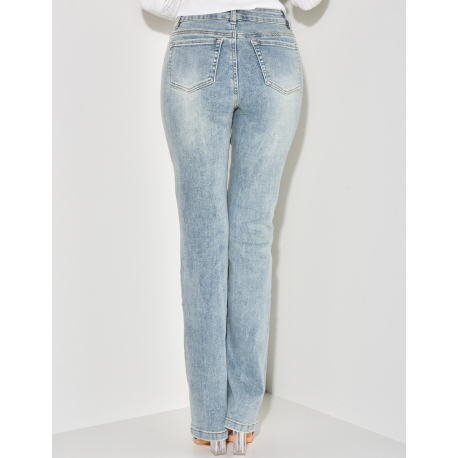 Jeans pattes d'eph à couture contrastante