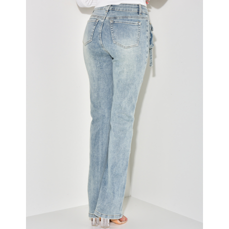 Jeans pattes d'eph à couture contrastante