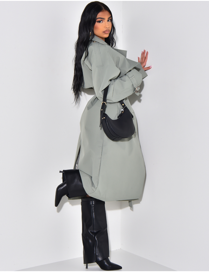 Oversize-Trenchcoat mit Taillengürtel