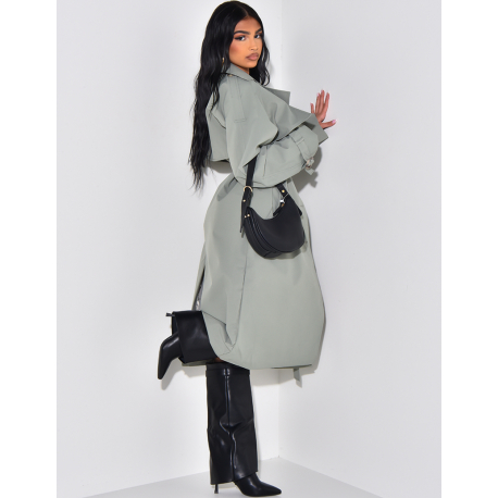 Oversize-Trenchcoat mit Taillengürtel