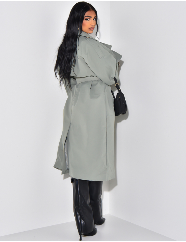 Oversize-Trenchcoat mit Taillengürtel