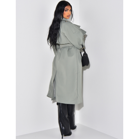 Oversize-Trenchcoat mit Taillengürtel