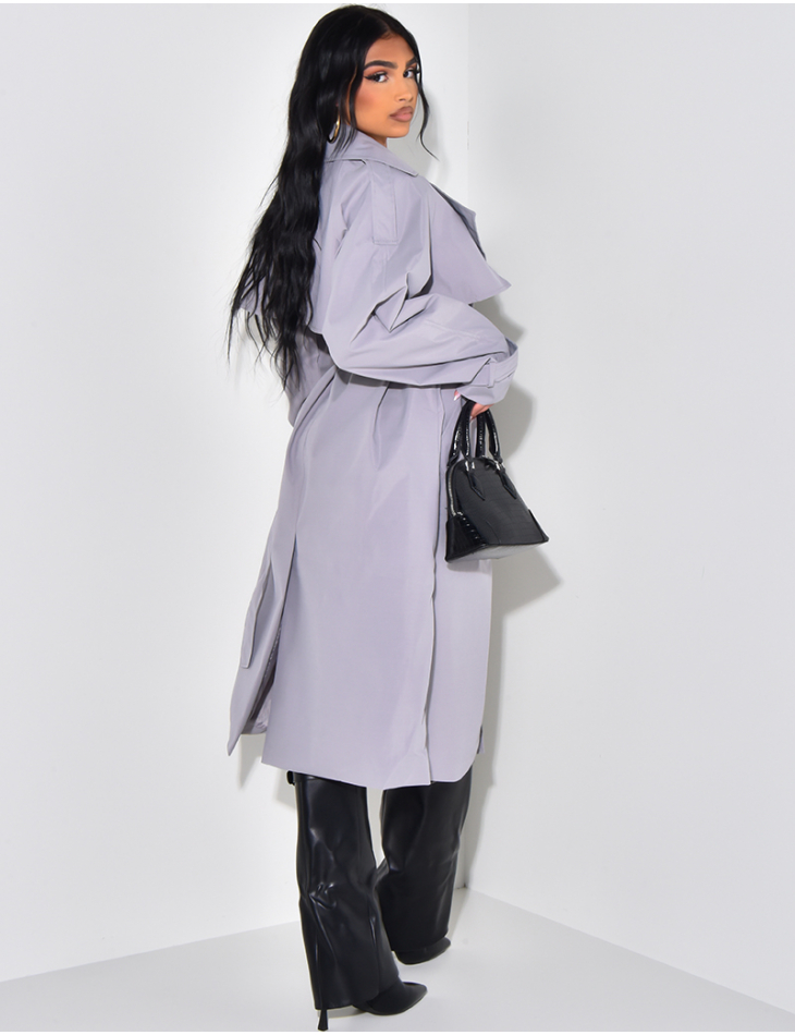 Oversize-Trenchcoat mit Taillengürtel