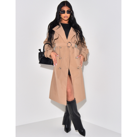 Trench oversize à ceinture à la taille Trench oversize à ceinture à la taille