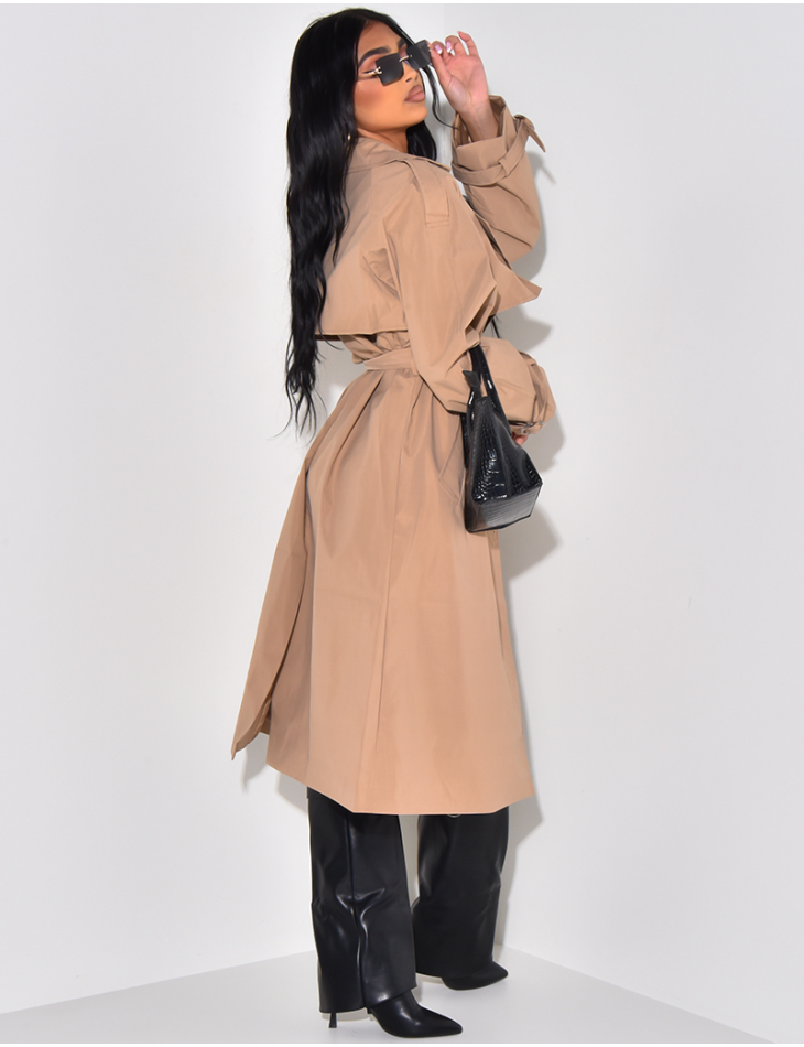 Trench oversize à ceinture à la taille Trench oversize à ceinture à la taille