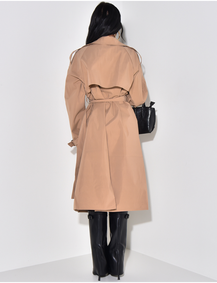 Trench oversize à ceinture à la taille Trench oversize à ceinture à la taille