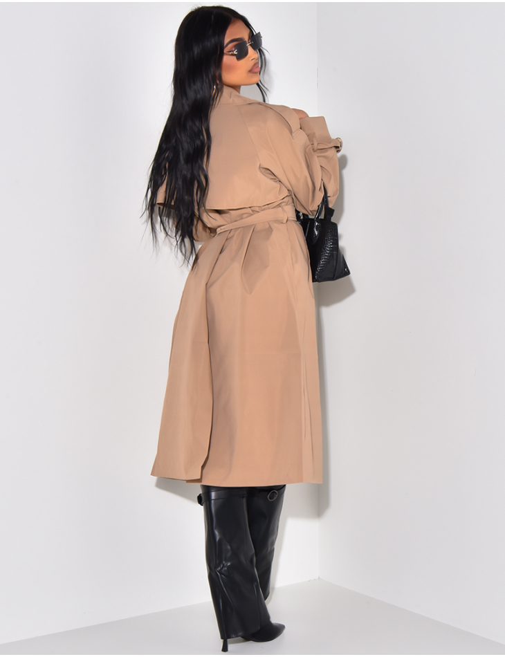 Trench oversize à ceinture à la taille Trench oversize à ceinture à la taille