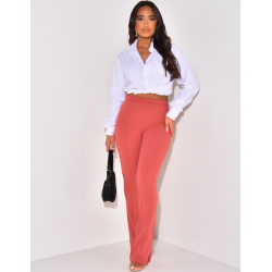 Pantalon de tailleur taille haute coupe flare Pantalon de tailleur taille haute coupe flare