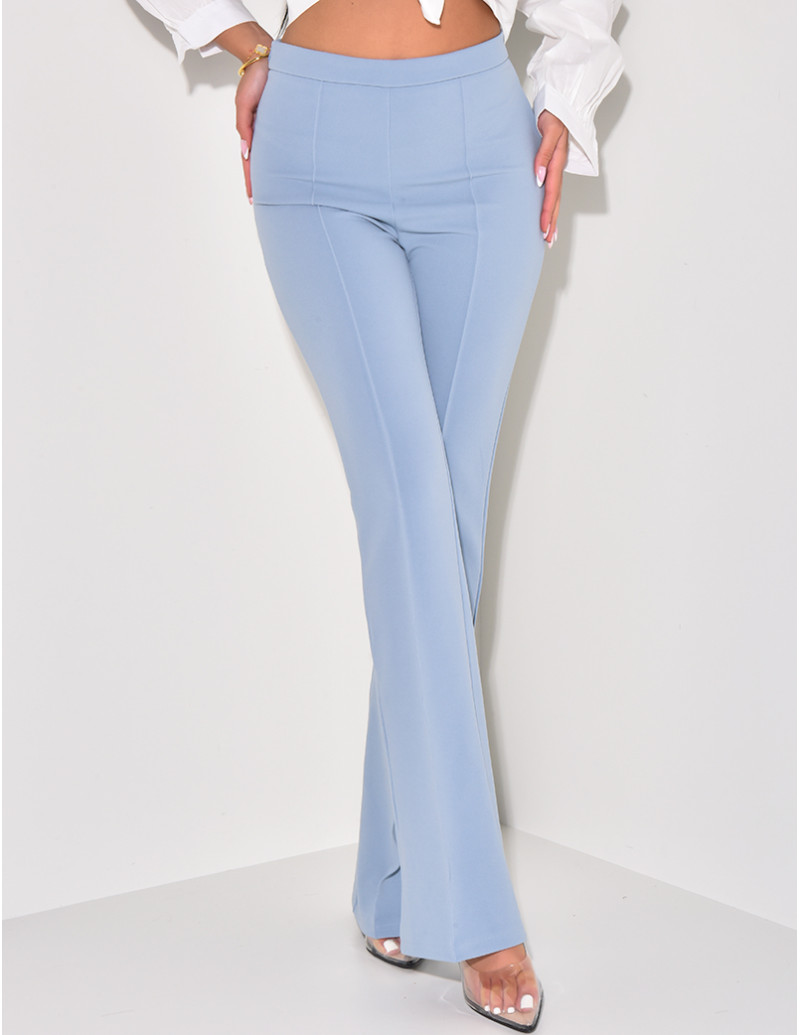 Pantalon de tailleur taille haute coupe flare