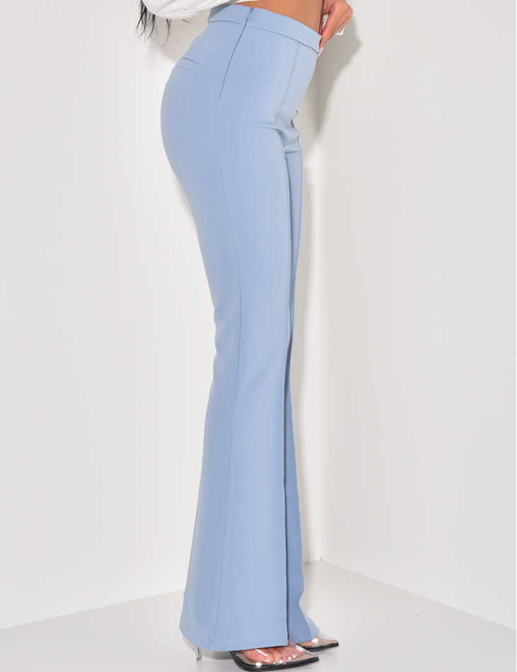 Pantalon de tailleur taille haute coupe flare
