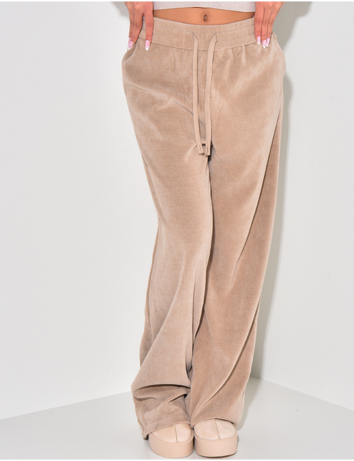 Jogginganzug mit hoher Taille aus Samt Jogginganzug mit hoher Taille aus Samt