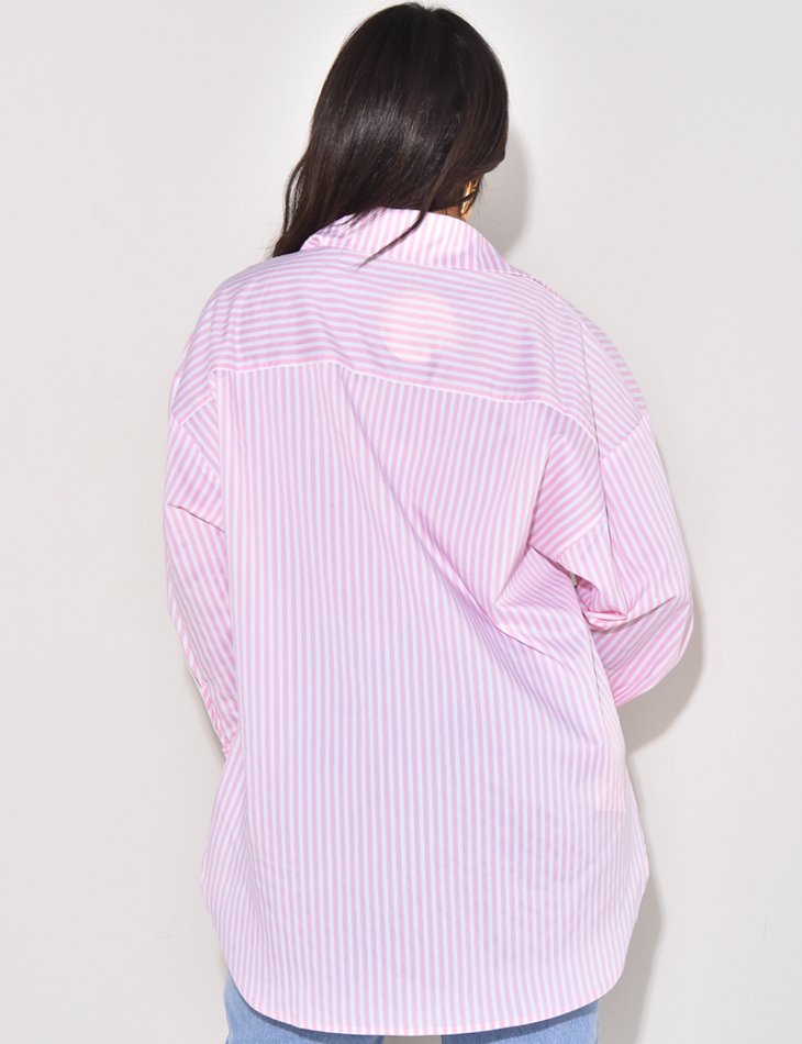 Oversized striped shirt dress