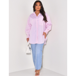 Oversized striped shirt dress