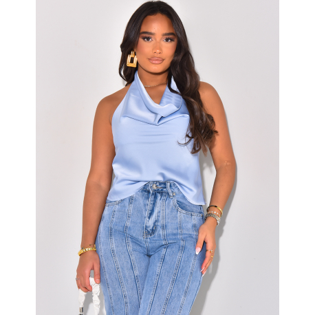 Kleines Neckholder-Top aus Satin, im Nacken zu binden.