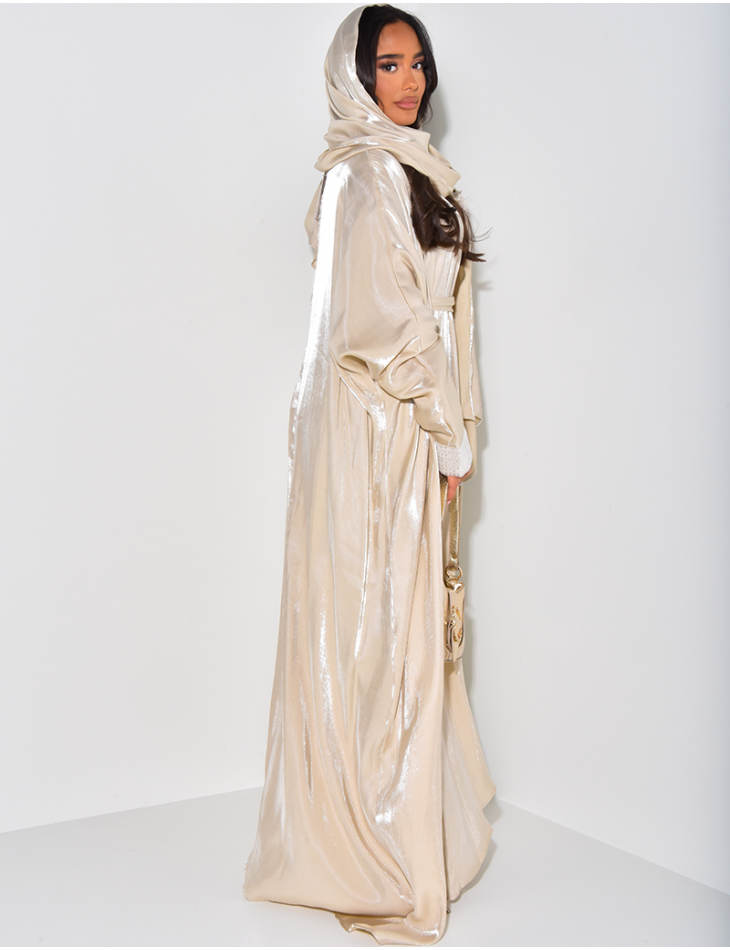 Ensemble 3 pièces, Robe, Kimono et Voile irisé