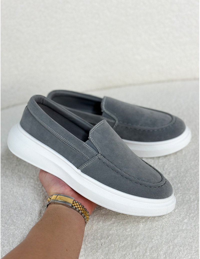 Mocassins en suédine à semelles épaisses