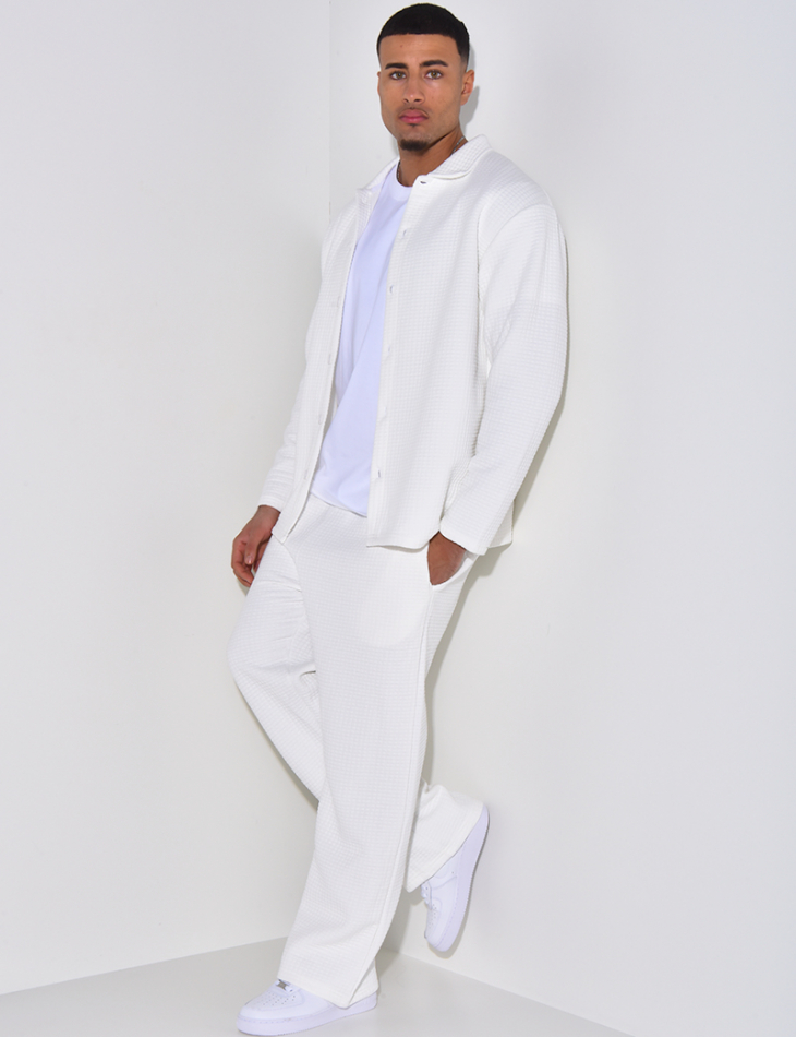 Ensemble pantalon et chemise texturé Ensemble pantalon et chemise texturé